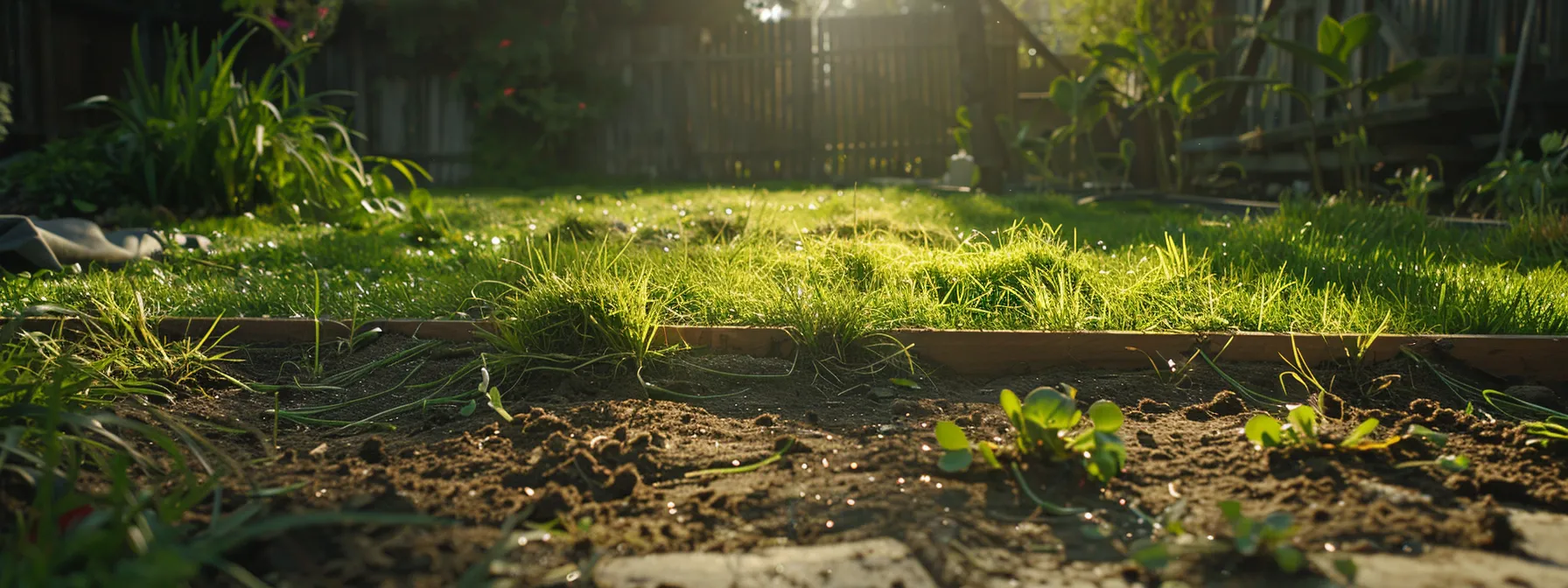 lush green grass being carefully laid out on a fresh level garden bed ready for growth